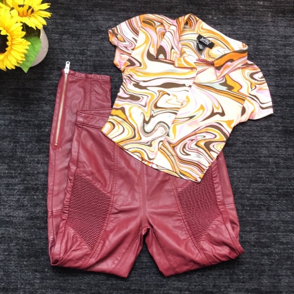 Free People Kaelin Faux Leather Moto Leggings - Picture 2 of 4